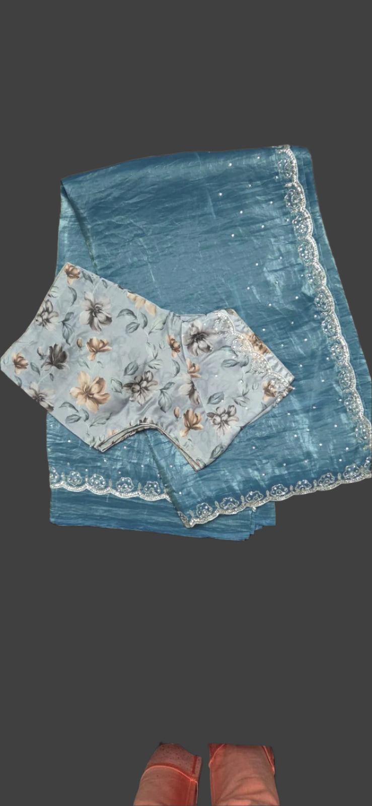 Tissue Silk saree with Floral Blouse
