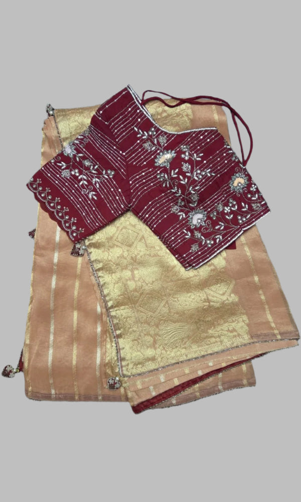 Chinon Silk saree with high quality design blouse