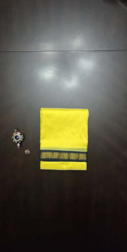 Yellow big border Pattu Blue border soft Pache/Veshti