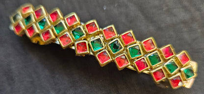 Girls Silk Thread Customized Kundan/Pearl  Hair clip
