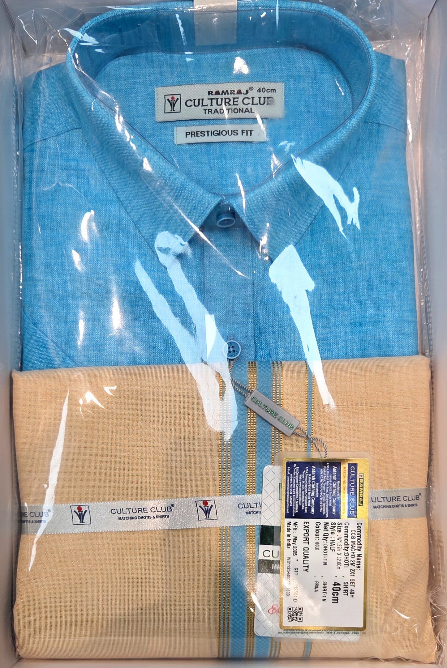 RAMRAJ - CULTURE CLUB MACHING DOTHIS & SHIRTING "2X1 SET"