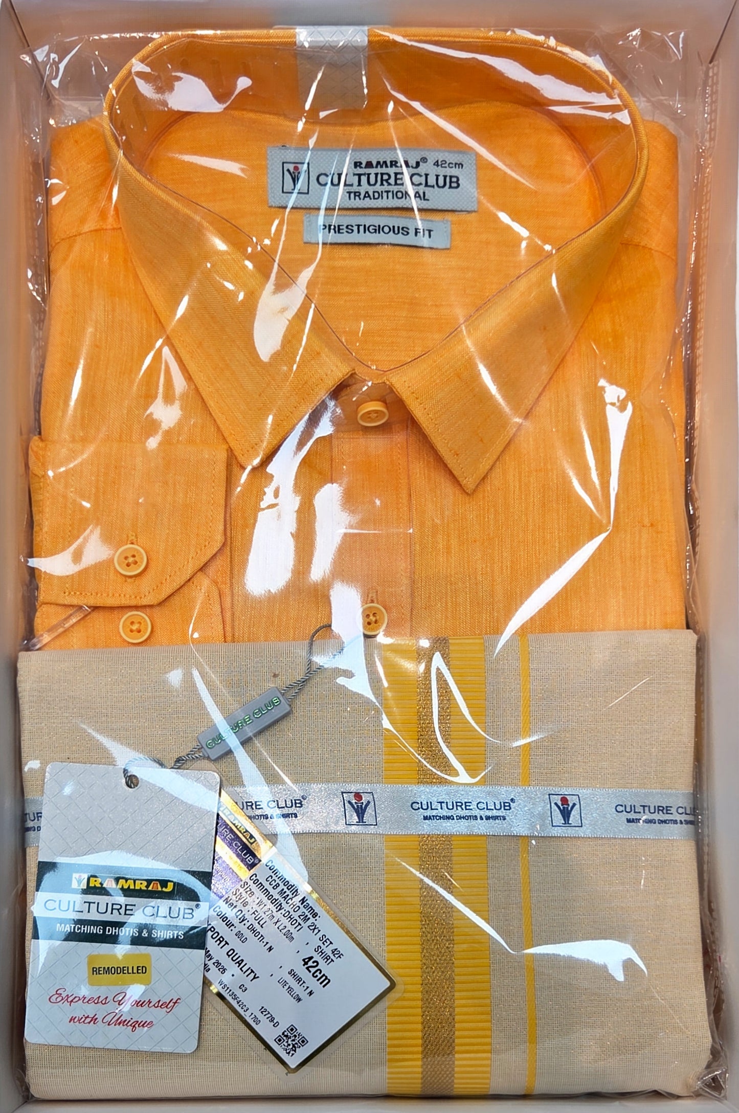 RAMRAJ - CULTURE CLUB MACHING DOTHIS & SHIRTING "2X1 SET"