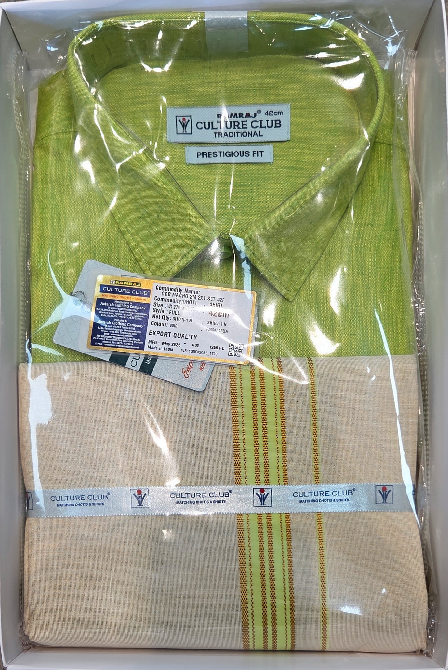 RAMRAJ - CULTURE CLUB MACHING DOTHIS & SHIRTING "2X1 SET"