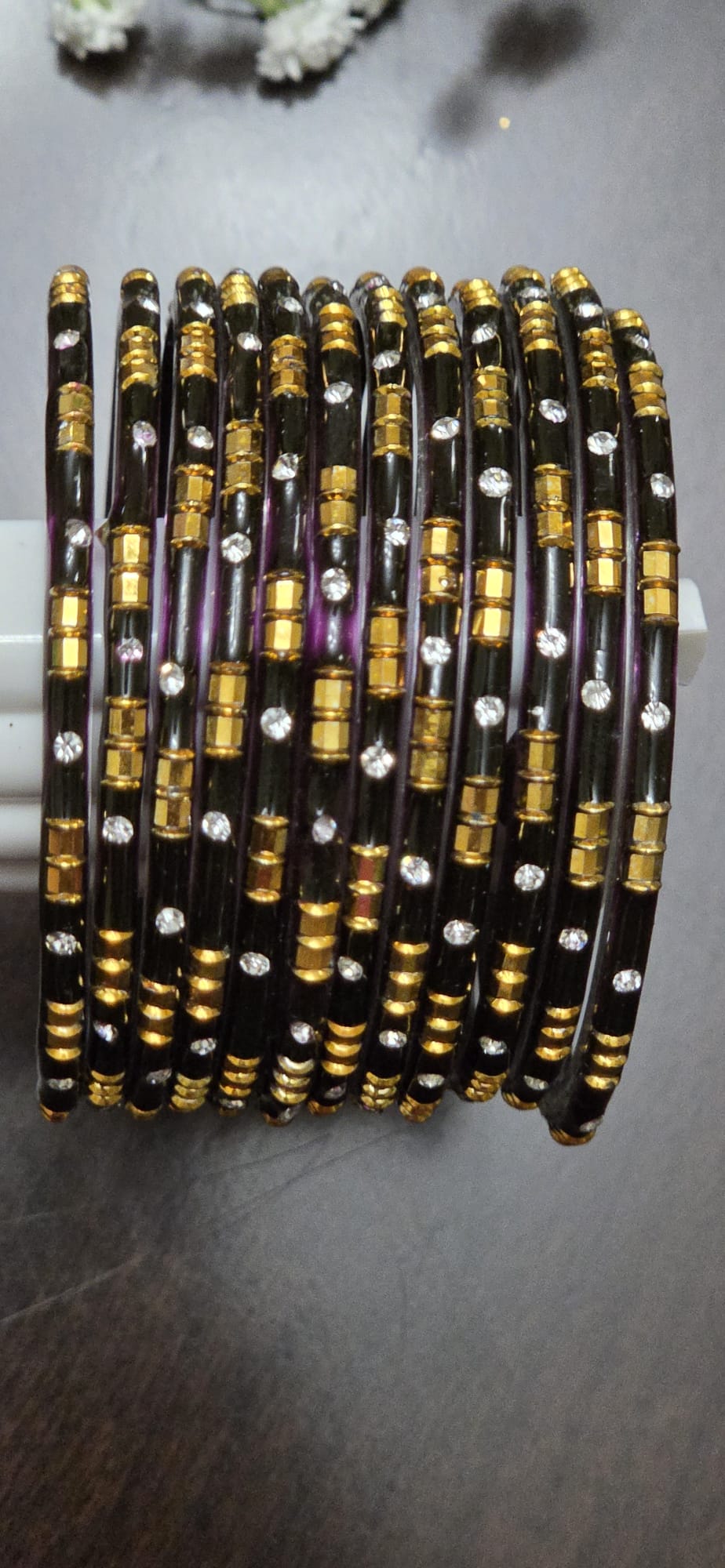 Glass Rich Dark Brown Bangles for pooja/Party wear