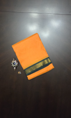 Orange big border Pattu  Green Small  border soft Pache/Veshti