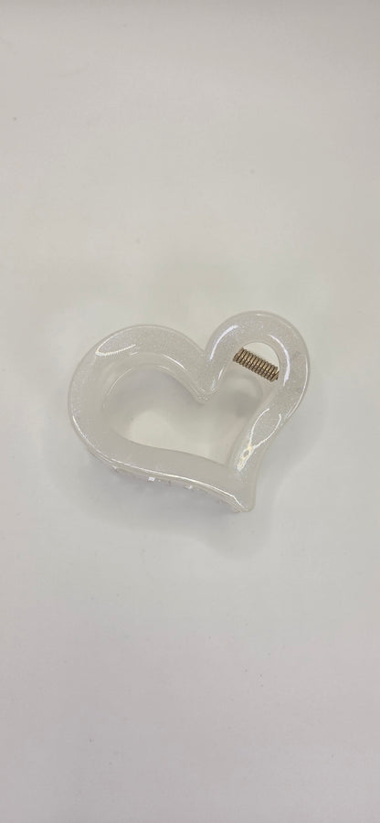Hair Claw Clip - Heart Shaped (Opaque)
