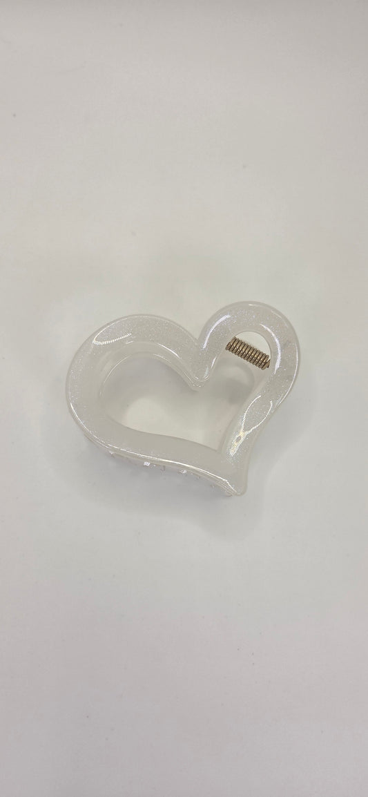 Hair Claw Clip - Heart Shaped (Opaque)